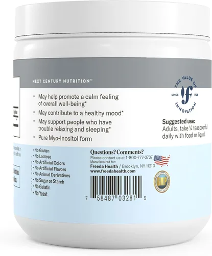 Vista 8 de FREEDA Polvo puro de mio-inositol – Vitamina B8 para hormonas, estado de ánimo y salud celular – Apoya la fertilidad, la concentración, la energía