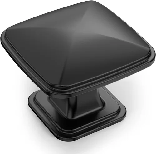 Vista 9 de Amerdeco Paquete de 10 pomos brillantes de níquel satinado cepillado de 1-1/4 pulgadas para cajones de armario de cocina, pomos de gabinete