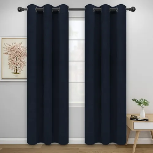 Vista 250 de Easy-Going - Cortinas opacas para dormitorio, aislamiento térmico sólido con ojales, cortinas de ventana para reducción de ruido, cortinas