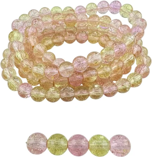 Vista 35 de DandS ltd Cuentas de cristal agrietadas para la fabricación de joyas, champán, pulseras vibrantes de bricolaje, collares, aretes, suministros