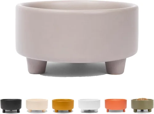 Vista 14 de Waggo Uplift - Tazón de cerámica para perros para razas pequeñas, medianas y grandes, pesado y duradero, para alimentos y agua, apto para Crema