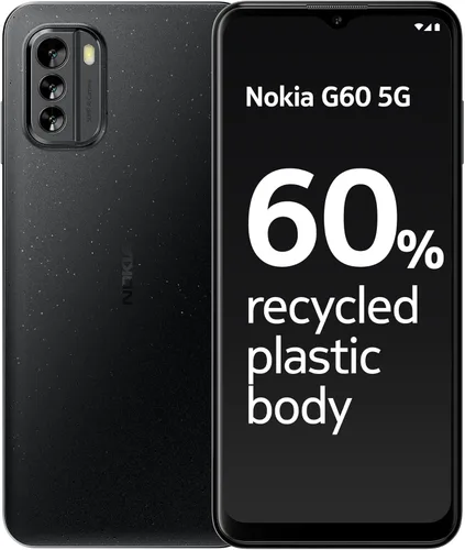 Vista 6 de Nokia G60 5G Android 14 Dual SIM Smartphone desbloqueado 6/128 GB Pantalla de 6.58 pulgadas Cámara triple de 50MP Negro puro