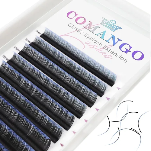 Vista 22 de CoMango Easy Fan - Extensiones de pestañas rizadas C/D de 0.05/0.003 in, pestañas de volumen que florecen automáticamente, color negro mate 2D-20D