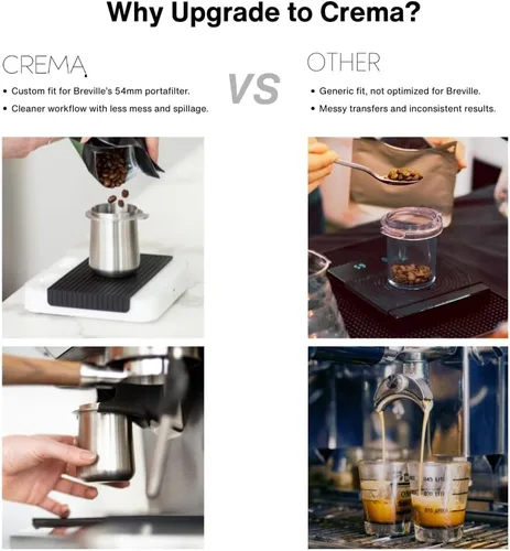 Vista 5 de Productos de Café Crema 54mm Taza Dosificadora Compatible con Portafiltros Breville, etc. Acero Inoxidable 100% Duradero Lengüeta de Molino