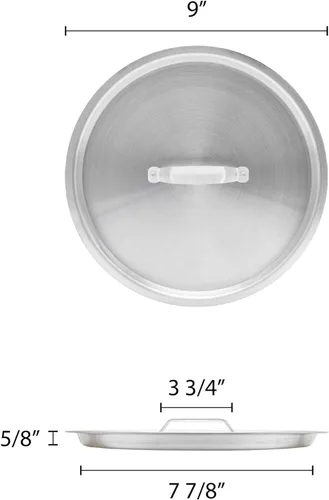 Vista 3 de TrueCraftware - Tapa de olla de aluminio de 5 cuartos de galón de 9 pulgadas de diámetro x 5/8 pulgadas de grosor: tapa de olla multiusos