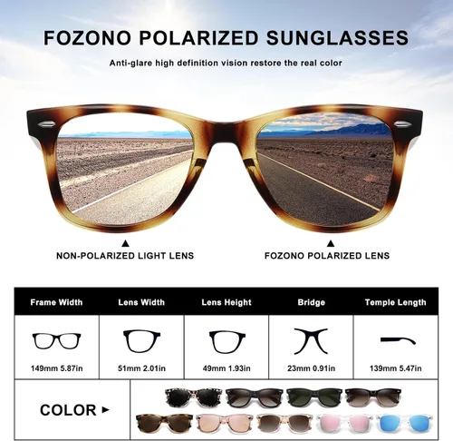 Vista 5 de Fozono Women Square Sunglasses Classic Retro Polarized Sunglasses for Men