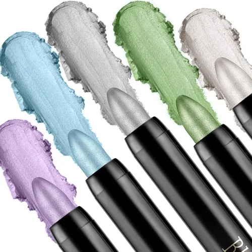 Vista 5 de Boobeen Sombra de ojos en barra impermeable con lápiz de sombra de ojos en crema brillante, kit de maquillaje de ojos con purpurina fácil de usar