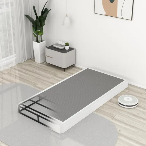 Vista 2 de Base de cama de metal resistente de 5 pulgadas con funda de somier de metal resistente y perfil bajo de 5 pulgadas para marco de cama, base