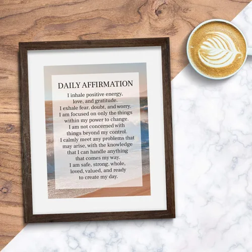 Vista 3 de Daily Affirmation Inspirational Print 8x10 UNFRAMED Motivational Wall Art Ideal for Home or Office Décor Great Modern Typographic Gift for