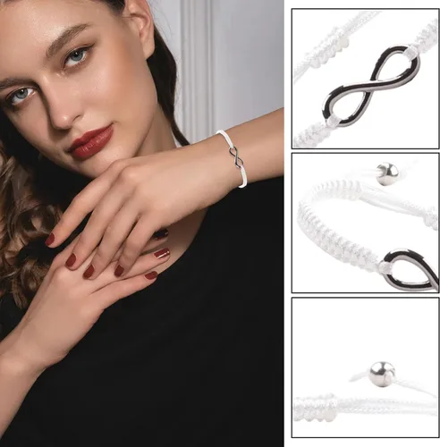 Vista 84 de 2 pulseras magnéticas para parejas, piedra natural negra mate, cristal para votos de amor eterno, juego de pulseras de cuentas de piedra de energía