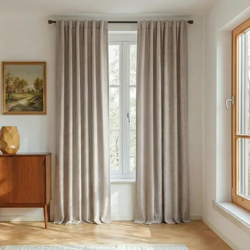 Vista 34 de RYB HOME Cortinas de lino texturizado 100% opacas de 84 pulgadas de largo, aislamiento térmico, privacidad, ahorro de energía para dormitorio, sala