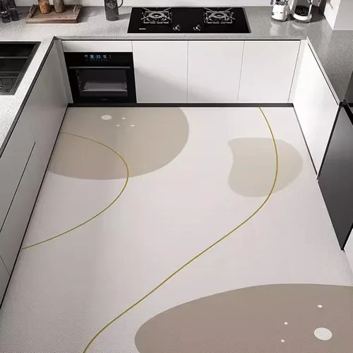 Vista 9 de Tapete de cocina, antideslizante, tapete de escritorio cómodo de pie, impermeable, antideslizante, alfombras de cocina absorbentes para cocina