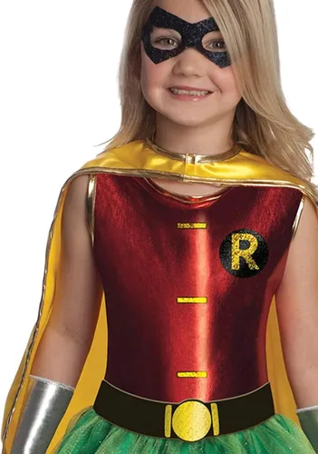 Vista 2 de Rubies Teen Titans: Robin Costume Dress for Kids, Girl's Costume