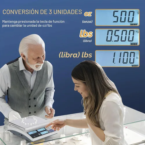 Vista 3 de Bonvoisin Báscula digital industrial para piezas y monedas (10kg/22lb, 0.004 oz) - Báscula electrónica de conteo de inventario