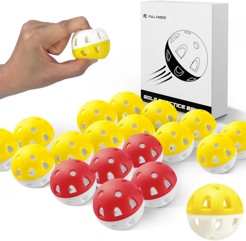 Vista 12 de Pelotas de golf de práctica resistentes al desgaste (paquete de 20), alta visibilidad para un fácil seguimiento, vuelo limitado, diseño de pelotas