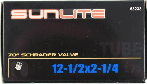 Vista 2 de Sunlite tubo para bicicleta 12-1/2 x 2-1/4 (1.75) válvula SCHRADER angular 70 grados bike-tubes