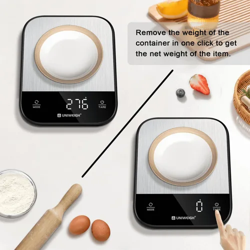 Vista 5 de UNIWEIGH - Básculas de alimentos para cocina, gramos y onzas, 11 libras Digital Scale for Food Weight,Baking,Cooking,Small Kitchen Scales with 7