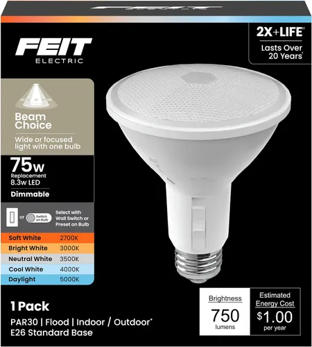 Vista 11 de Feit Electric Luz reflectora LED PAR38, 90W Eq, blanco brillante, base E26
