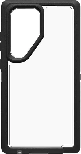 Vista 6 de OtterBox Funda transparente para Samsung Galaxy S24 Ultra Defender Series XT, lado oscuro (negro/transparente), sin pantalla, resistente, con cordón