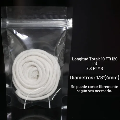 Vista 2 de Piezas de repuesto redondas de 10 pies para lámparas de aceite de 1/8 pulgadas (0.157 in) para lámparas de queroseno pequeñas
