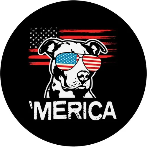 Vista 3 de Merica Pitbull América Bandera Pit Bull perro Tech regalo – popsockets agarre y soporte para teléfonos y tabletas, Negro