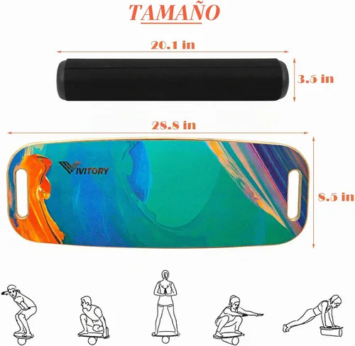 Vista 2 de VIVITORY - Tabla de equilibrio, tabla de rodillos con mango
