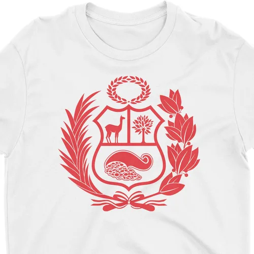 Vista 2 de PeruCoUSA Camiseta Peru Escudo Camisa Peruana Abrigo Perú