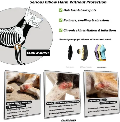 Vista 2 de Codera para perro, protector de pierna delantera con correa para el hombro, almohadillas antilamer para displasia de codo, callos y recuperación