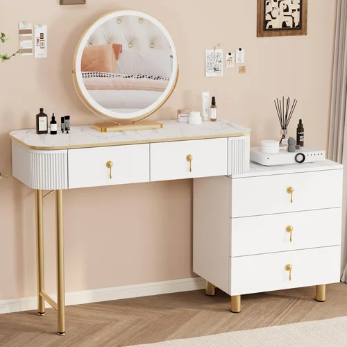 Vista 10 de Royal Windsor Escritorio de maquillaje con espejo y luces, negro