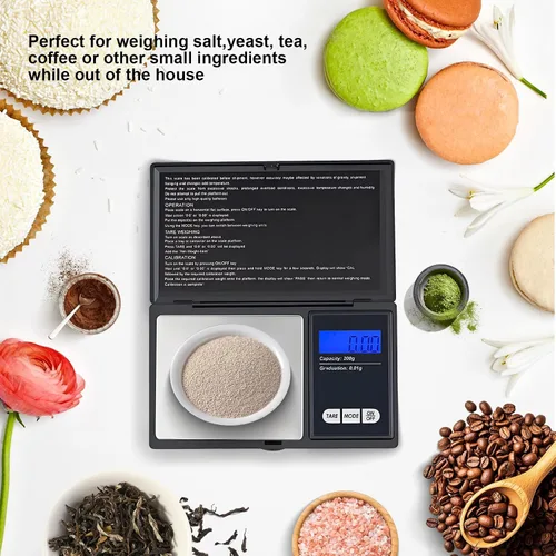 Vista 6 de Escala digital pequeña de 7.05 oz/0.00 oz de precisión de gramos y onzas para joyas, polvo, monedas, báscula de bolsillo de cocina de alimentos