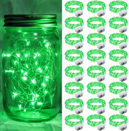 Vista 40 de Paquete de 6 luces de hadas a pilas con temporizador remoto, 8 modos de iluminación, 7 pies, 20 luces LED impermeables para Halloween, Navidad