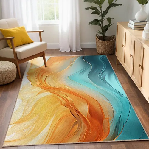 Vista 22 de Alfombra Floral Boho 2x3, Alfombra de Entrada Interior con Flores Coloridas Antideslizante Alfombra Pequeña para Área de Entrada Cocina Baño