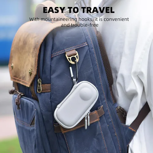 Vista 6 de BRDRC Funda de transporte para Insta360 X3, bolsa de almacenamiento portátil, funda protectora de lente, funda protectora de carcasa rígida de viaje