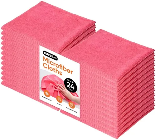 Vista 30 de Superio Microfiber Cleaning Cloths Color-Coded for Easy Organization, Ultra-Soft, Durable, Multi-Purpose Cloths for Bathroom, Kitchen, Windows