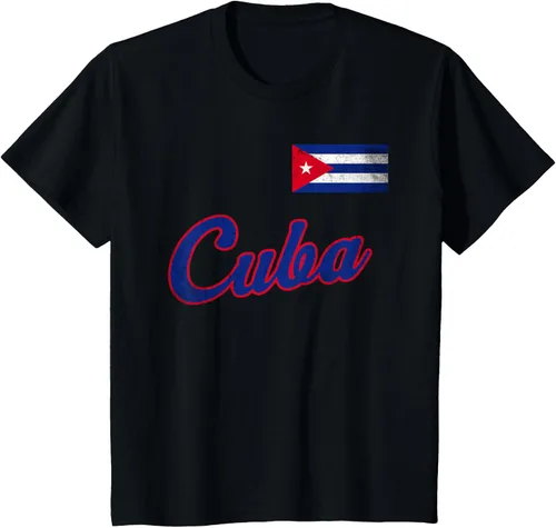 Vista 35 de Camiseta cubana con bandera de béisbol de Cuba 2023, Negro