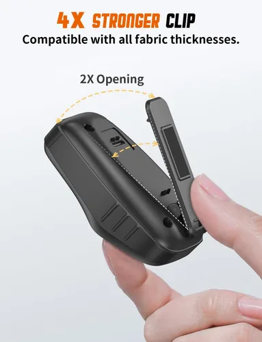 Vista 7 de Altavoz Bluetooth portátil, mini altavoz con clip, altavoz portátil inalámbrico con micrófono integrado, llamadas manos libres, regalos de artilugio
