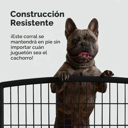 Vista 6 de IRIS USA 585605 - Corralito para mascotas de 8 paneles, 34 pulgadas, sin puerta, negro (585605)