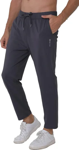 Vista 2 de Pantalones de viaje elásticos para hombre, entrepierna de 27 pulgadas, de secado rápido, ligeros, pantalones deportivos casuales con bolsillos