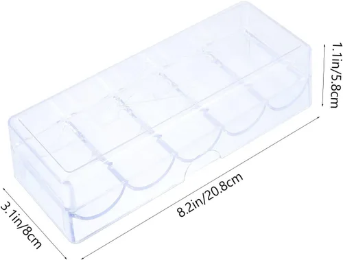 Vista 2 de LABRIMP Contenedor de almacenamiento de 5 compartimentos de plástico, caja de chips, contenedor transparente, caja organizadora transparente