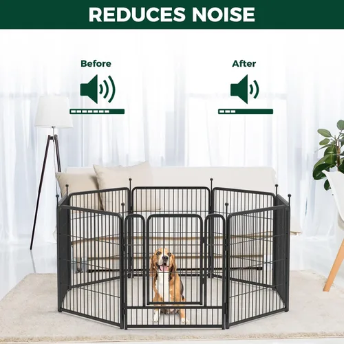 Vista 5 de FXW Rollick Dog Playpen 24" H 8 paneles y tubo silenciador negro