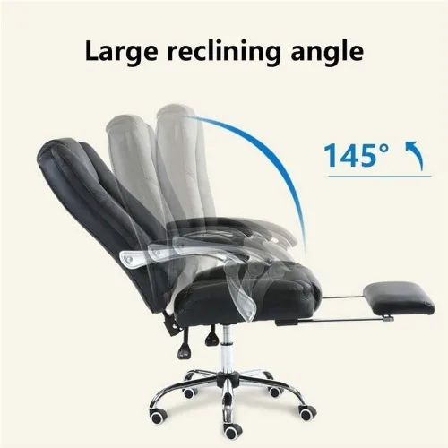 Vista 3 de Silla de oficina ejecutiva moderna blanca con respaldo alto, ergonómica y giratoria, cómoda silla de juegos para computadora para sala de estudio