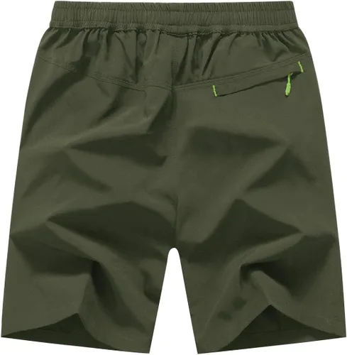 Vista 2 de TBMPOY Pantalones cortos de senderismo para hombre, 7 pulgadas, secado rápido, para gimnasio, deportes al aire libre, bolsillos cortos con cremallera