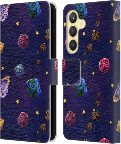 Vista 11 de Head Case Designs Officially Licensed Carla Morrow Colorful Space Dice Patterns Leather Wallet Case Compatible with Samsung Galaxy A07 4G