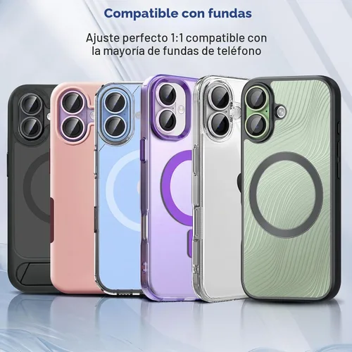 Vista 6 de Protector de lente de cámara para iPhone 17, protector de pantalla individual original Dureza 9H, resistente a los arañazos, compatible con fundas