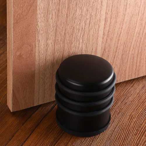 Vista 6 de Sumnacon Tope de puerta de piso resistente, sin taladro, tope de puerta de acero inoxidable duradero con goma antideslizante, tope de puerta