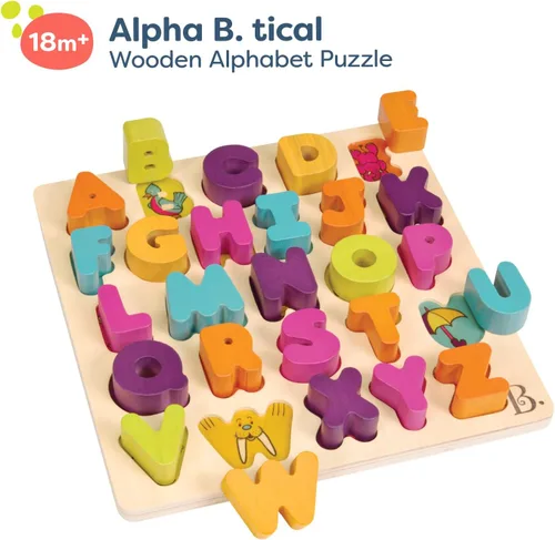 Vista 7 de B. toys Rompecabezas de madera del alfabeto, Alpha B. Tical, 26 letras