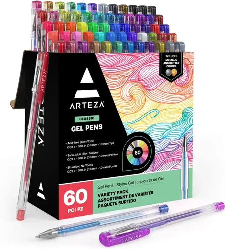 Vista 9 de ARTEZA Bolígrafos de gel blancos, paquete de 3, bolígrafos blancos para artistas, ideales para dibujar y escribir