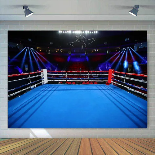 Vista 3 de Telones de fondo de anillo de boxeo para fotografía de 5 x 3 pies, para niños, niños, fiesta de cumpleaños, retrato de adultos, cartel de fiesta