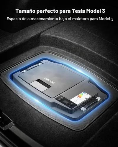 Vista 2 de VEVOR Refrigerador de 12 voltios, refrigerador de coche de 21.1 QT/20L para Tesla Model 3, compresor eléctrico portátil con control de aplicación