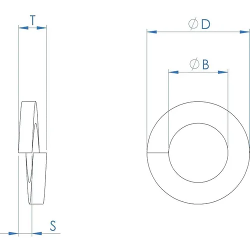 Vista 2 de 200 piezas M3 Split Lock Arandela de bloqueo de resorte, galvanizado, anillo de junta para tornillos M3